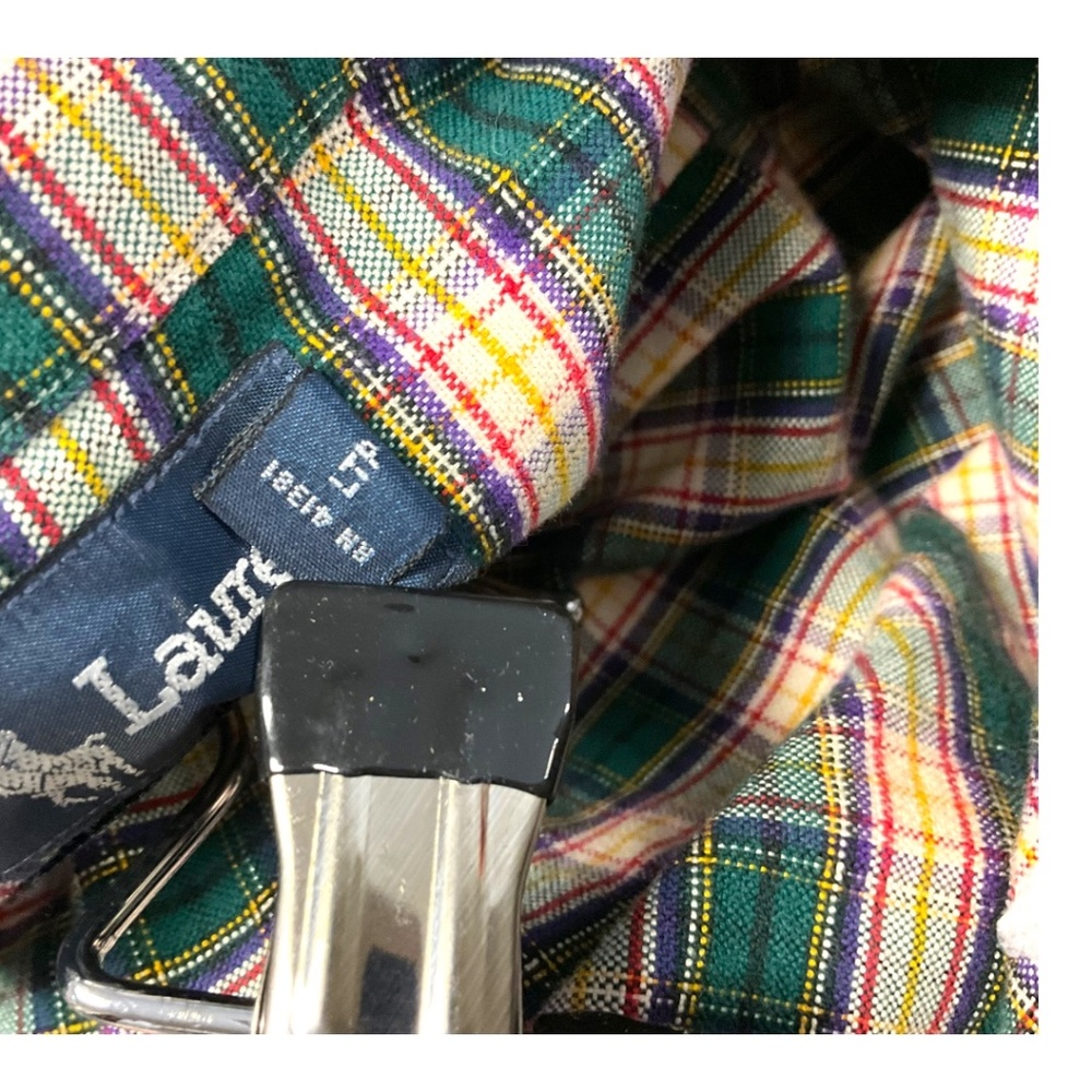 Ralph Lauren Cotton Button Down Long Sleeve Plaid Brushed Shirt - Picture 8 of 11